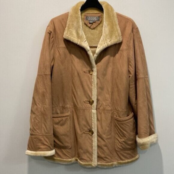 Novelti Faux Suede Shearling Coat SZ Medium - Picture 5 of 16